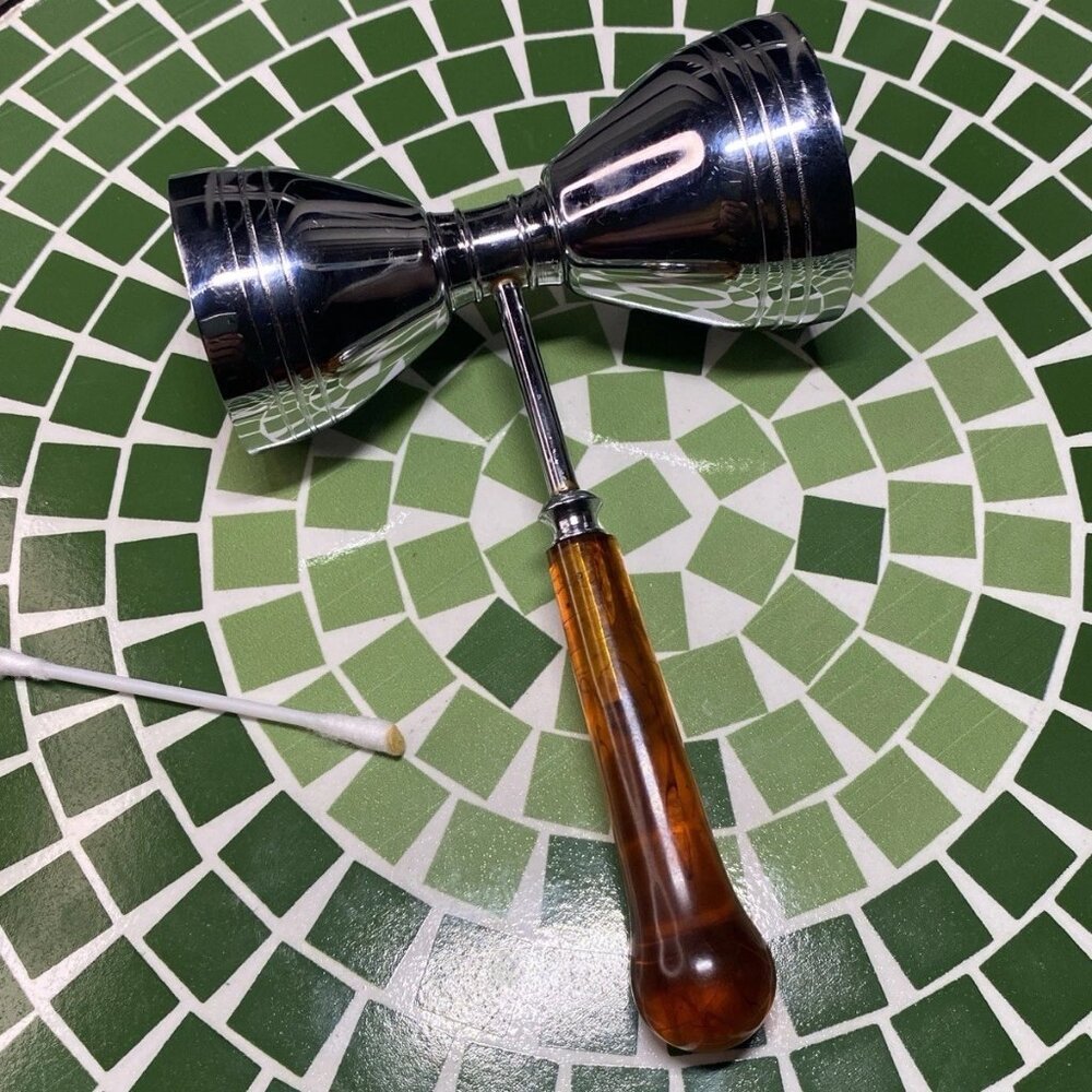 Vintage Bakelite Handle Candle Snuffer MCM Chrome 1940s Tested